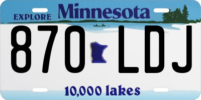 MN license plate 870LDJ