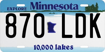 MN license plate 870LDK