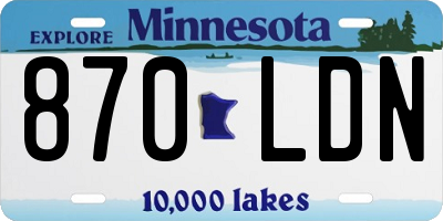 MN license plate 870LDN