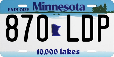 MN license plate 870LDP