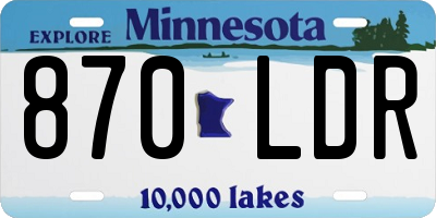 MN license plate 870LDR