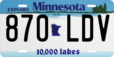 MN license plate 870LDV