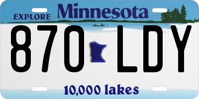 MN license plate 870LDY
