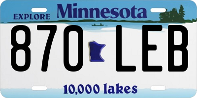 MN license plate 870LEB