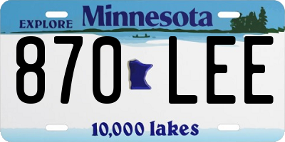 MN license plate 870LEE