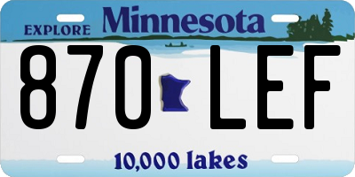 MN license plate 870LEF