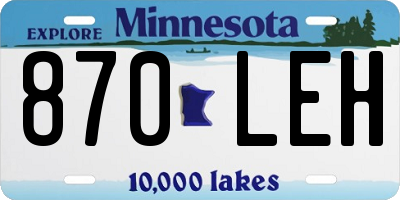 MN license plate 870LEH