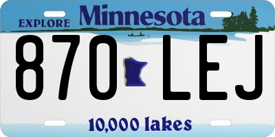 MN license plate 870LEJ