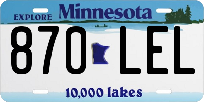 MN license plate 870LEL
