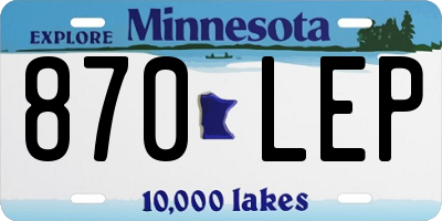 MN license plate 870LEP
