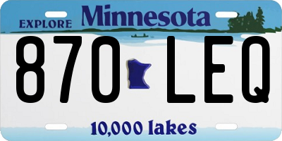 MN license plate 870LEQ