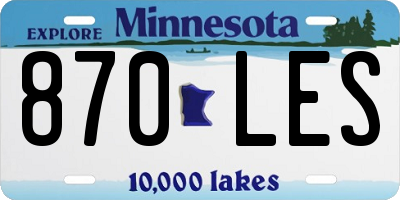 MN license plate 870LES