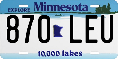 MN license plate 870LEU
