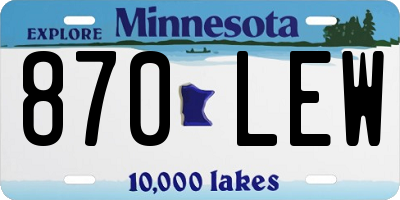 MN license plate 870LEW