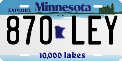 MN license plate 870LEY
