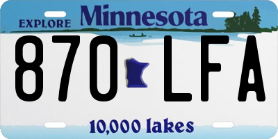 MN license plate 870LFA