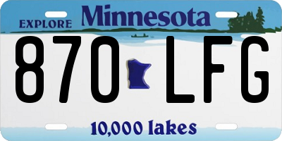 MN license plate 870LFG