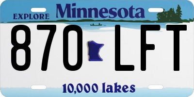 MN license plate 870LFT