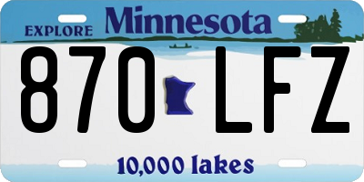 MN license plate 870LFZ