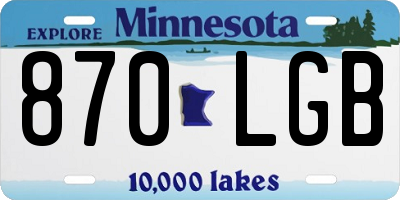 MN license plate 870LGB