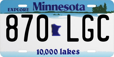 MN license plate 870LGC