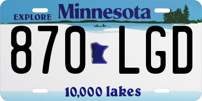 MN license plate 870LGD