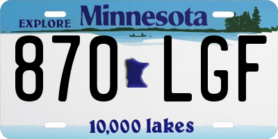 MN license plate 870LGF