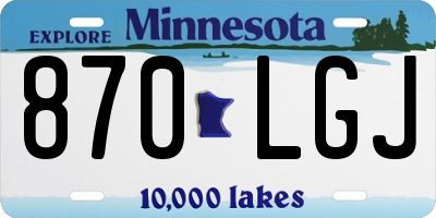 MN license plate 870LGJ