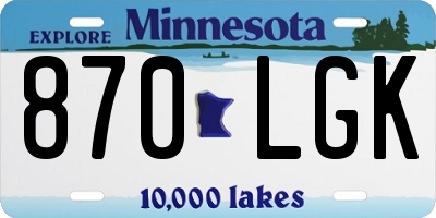 MN license plate 870LGK