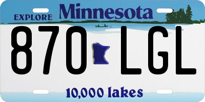MN license plate 870LGL