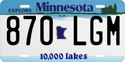 MN license plate 870LGM