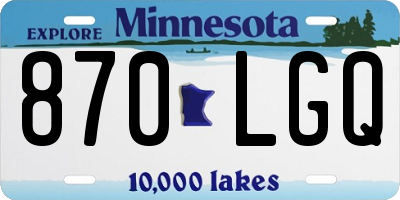 MN license plate 870LGQ