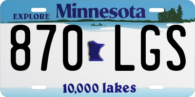 MN license plate 870LGS