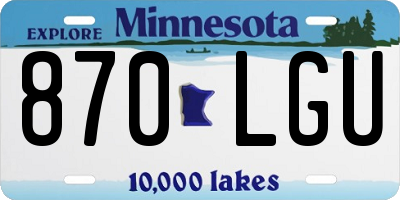MN license plate 870LGU