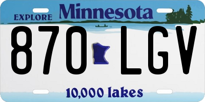 MN license plate 870LGV
