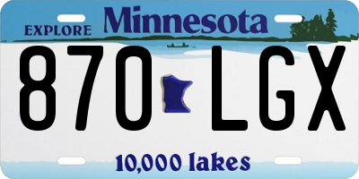 MN license plate 870LGX