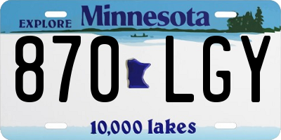 MN license plate 870LGY