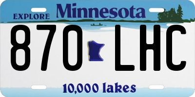 MN license plate 870LHC
