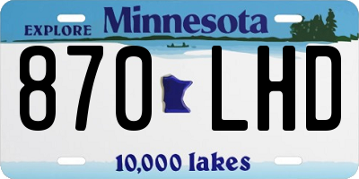 MN license plate 870LHD