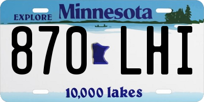 MN license plate 870LHI