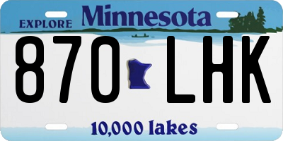 MN license plate 870LHK