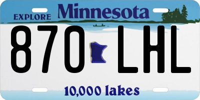 MN license plate 870LHL