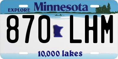MN license plate 870LHM