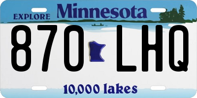 MN license plate 870LHQ