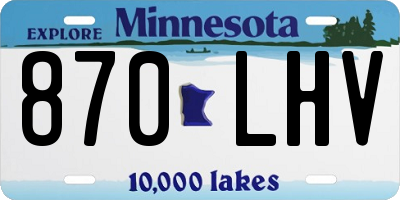 MN license plate 870LHV