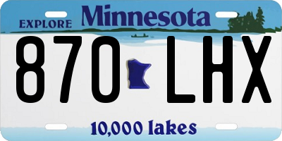 MN license plate 870LHX