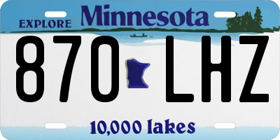 MN license plate 870LHZ