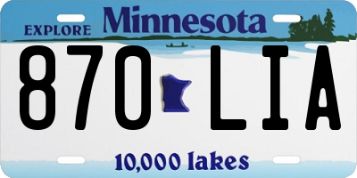 MN license plate 870LIA