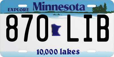MN license plate 870LIB