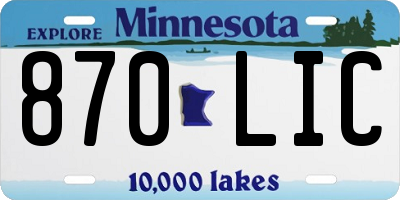 MN license plate 870LIC